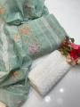 Embroided 3 Piece Suit For Women Paper Cotton Shirt Dupatta with COMPUTER KACHA TARKASHI EMBROIDERY and White Cotton Chikankari Trouser Ashrafi Ashrafi Customized. 