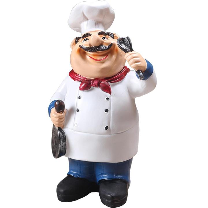 Retro Chef Model Ornaments Resin Crafts Mini Chef Figurines Home Kitchen Restaurant Bar Coffee Decor-A