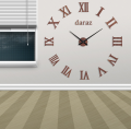 Frameless 3D DIY Wall Clock Wooden Surface Decorative Large Clock for Living Room Bedroom Office Home Decorations (Black). 