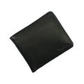 Dollar Size Black Plain Leather Wallet. 