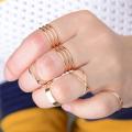 6 Pcs Set of Golden Rings for Girls Silver set of 6 Rings for Girl Friend 6 Pcs Black Rings Proposal Gift for Women. 