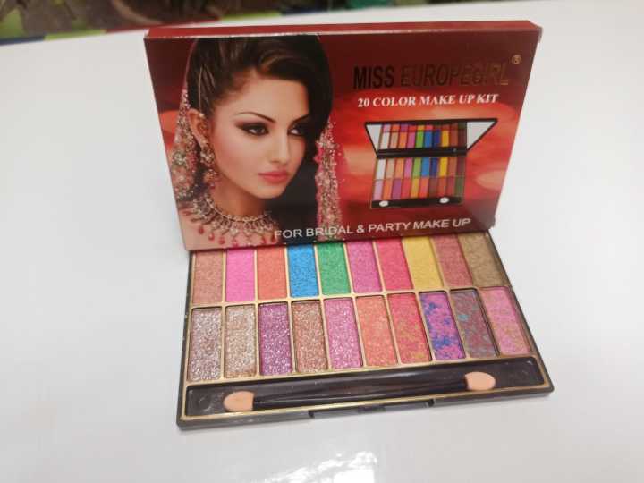 Multi-Colored Eyeshadow Palette: 20 Shades of S Glitter, and Metallic (Waterproof)