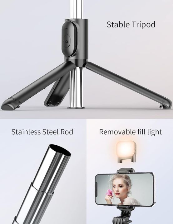 Wireless%204%20in%201%20Selfie%20Stick%20Tripod%20Stand%20With%20Light,%20Selfie%20Stick%20With%20Mobile%20Holder%20With%20Remote%20Bluetooth%20Selfie%20Stick%20Tripod%20Stand%20Selfie%20Stick%20With%20Bluetooth%20Shutter%20Button%20foldable%20Extendable%2070CM%20-%20Image%205