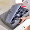 Underwear Socks Storage Organizer with Lids Foldable Closet Drawer Divider 24 Cells, Storage Box for Socks Underwear. 
