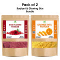 Pack of 2 - Organic Orange Peel + Rose Flower Powder. 