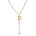 Yhpup Statement Letter D Pendant Necklace Gold Metal Stainless Steel Chain Jewelry Trendy Collar Collier. 
