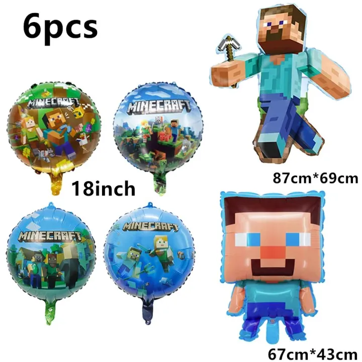 Minecraft%20Balloon%20Pixel%20Game%20Theme%20Birthday%20Banner%20Party%20Decoration%20Disposable%20Tableware%20Cake%20Topper%20Supplies%20Creeper%20TNT%20Toy%20-%20Image%204
