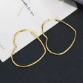 30mm-60mm Heart Earrings For Women Stainless Steel Exaggerate Big Hoop Earring Gold Color Hip Hop Rock Korea Fashion Jewelry. 