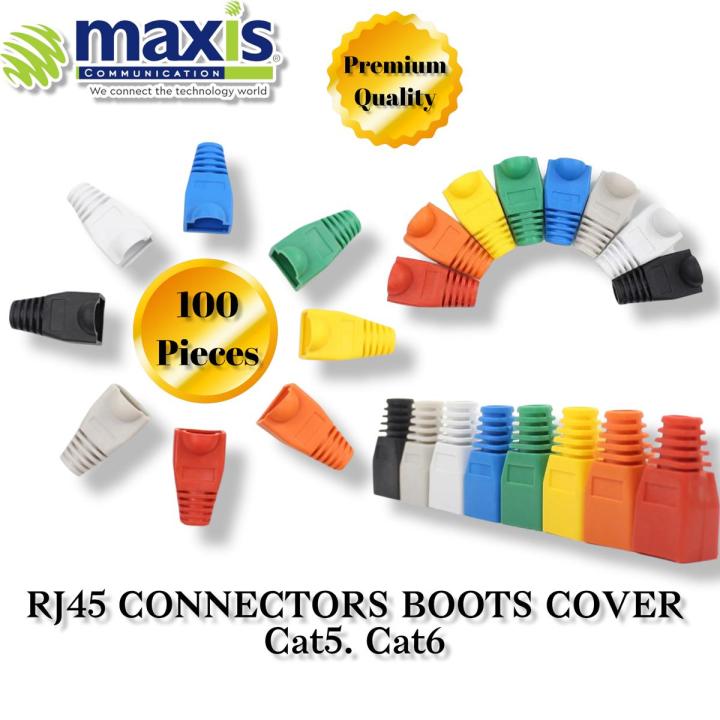 RJ45 Connector Boots For Cat5 Cat5e Cat6 Cate7 Strain Relief Rubber Boot Crimped Caps Covers Ethernet Network LAN Patch Cable Connector Boot Plug End Connectors Cover BOOT