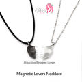 Heavy Metal Magnetic Lovers Heart Pendant Necklace Gift for Friends Couples. 