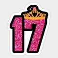 17th Birthday Sticker - Size 3 x 2 Inches. 