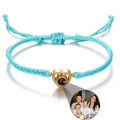 Wholesale New Projection Bracelets Stainless Circle Photo Bracelet Customized Colorful Woven Projection Bracelet Adjustable. 