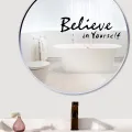 WallsArt Store Believe in Yourself Quote Mirror Decal, Inspirational Quotes Stickers Positive Wall Sayings Motivational Wall Words Peel and Stick Letters Decor for Bedroom, Classroom, Office Gifts. 