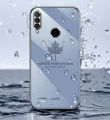 For Huawei Honor 9X Cover + Wrist Strap Fashion Shiny Maple leaf Plating Square Bumper Phone Case Soft TPU Silicone Shockproof Protective Back Cover. 