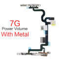 1pcs Power On Off Flex For iPhone 5 5S 6 6S 7 8 Plus X Volume Up Down Side Button Key Ribbon Flex Cable With Metal. 