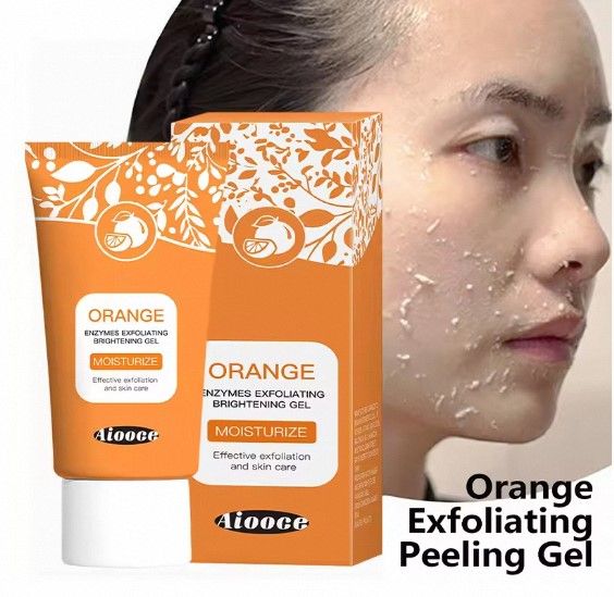 Orange Enzyme Exfoliating Gel Gentle Face Exfoliator with Natural Fruit Enzymes Deep Cleansing and Brightening Orange Peel Gel for Smooth Radiant Skin
