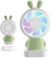 Portable Mini Handheld Fan Colorful LED Light Fan Electric Desk Table Fan Lovely Bear Cooler USB Rechargeable. 