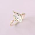 Original design horse eye diamond retro white crystal light luxury noble cut sparkling women's opening adjustable ring. 
