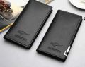 slim long PU leather wallet for men. 