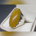 Natural Mens Zard Aqeeq Ring Kaptaan Ring Sterling Silver 925 Imran Khan Yellow Aqeeq Ring Yellow Carnelian Ring Handmade Yellow Agate Ring Chandi Ring Netural Gemstone for Mens. 