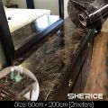 60cm × 200cm Self Adhesive Black / White Marble Sheet for Kitchen - Anti Oil and Heat Resistant Wallpaper Large Size | Self Adhesive Marble Sheet for Kitchen. 