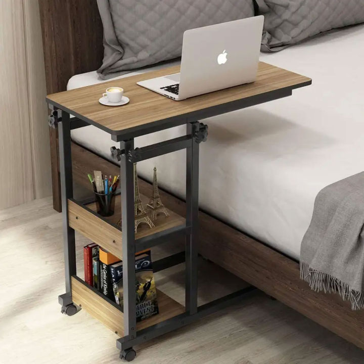 Wooden Adjustable Laptop Table For Sofa, Bed ,Study Table and dining  , Office table With Wheels Multi Functional