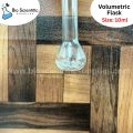 Volumetric Flask, 10ml – Clear-Fitted with Polypropylene Stopper - Class A, Tolerance ±0.10 ml - White Graduation Mark - Borosilicate Glass –NORMAX. 