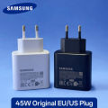 Original 100% Samsung 45W 2.0 Super Fast Charger with Type C to Type C Cable (Global Certified Charger) Pd Charger For all Mobile Phone S24+, S8 Ultra, Note20 Ultra,S24 Ultra, Note10 Plus, S22 ultra Galaxy S10 / S10E / S10+. 