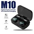 F2 TWS M10 Bluetooth 5.1 Wireless Ear-bud with Charging Box, 3500mAh, Waterproof Sports Headphones, Stereo Headset with Built-in Microphone, New. 