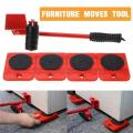 【New Arrival ON SALE】(5 in 1) Heavy Furniture Move Tool Transport Lifter Shifter Moving Kit Slider Remover Rolling Wheel Corner Mover Set For Moving House Cabinet Sofa Bed Desk. 