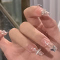 Immortal Crystal Butterfly Chain Enhancement Finished Fake Sheet, Patch Wearable Nail Sheet. 