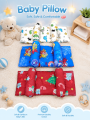 Soft Memory Foam Baby Pillow – Adjustable Head Shaping Cushion  Flat Head Prevention, Anti-Roll, Neck & Spine Support  Newborn Sleeping Positioner for Crib, Cot, Bed, Bassinet, Stroller & Car Seat – Breathable & Portable, Baby Safety Pillow. 