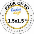 Custom logo- pack of 50 - 1 inch to 3 inch sizes available- send logo in chat box- branding your small business. 