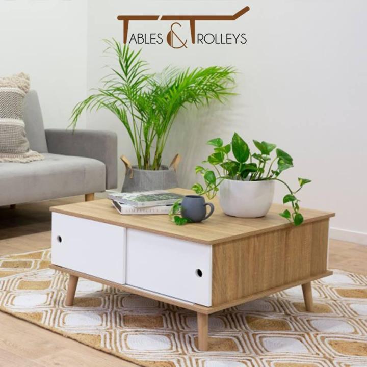 Tables and Trolleys - Coffee Table - Brown and White