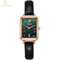 Enacolor New Leather Fashion Green Watch Quartz Watch Women Girl Accessories. 