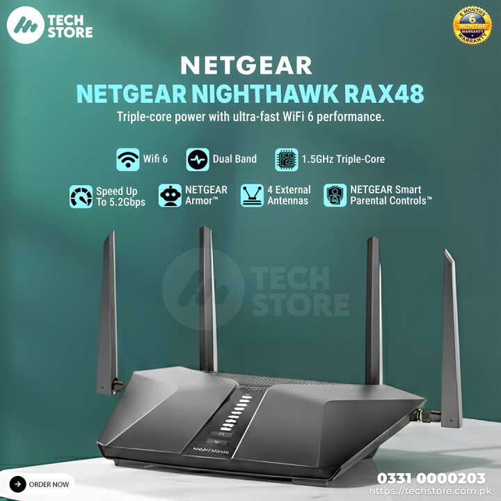 Netgear Rax48 Led Chart Wi-Fi 6 Netgear Nighthawk RAX48 6-Stream Wi-Fi 6 Router AX5200 WiFi ...