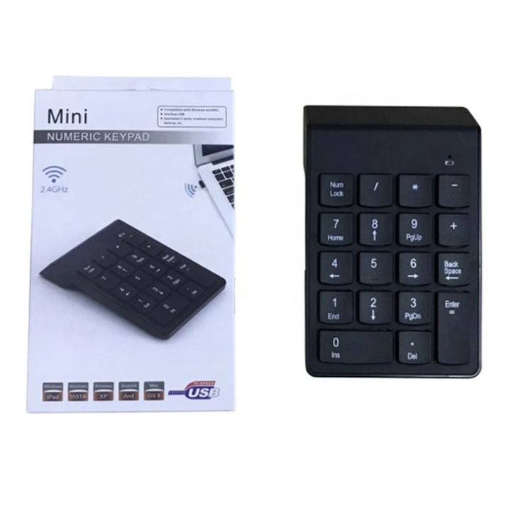 K1 Wireless Numpad Black | 2.4GHz Stable Connection | 22 Keys Numeric ...