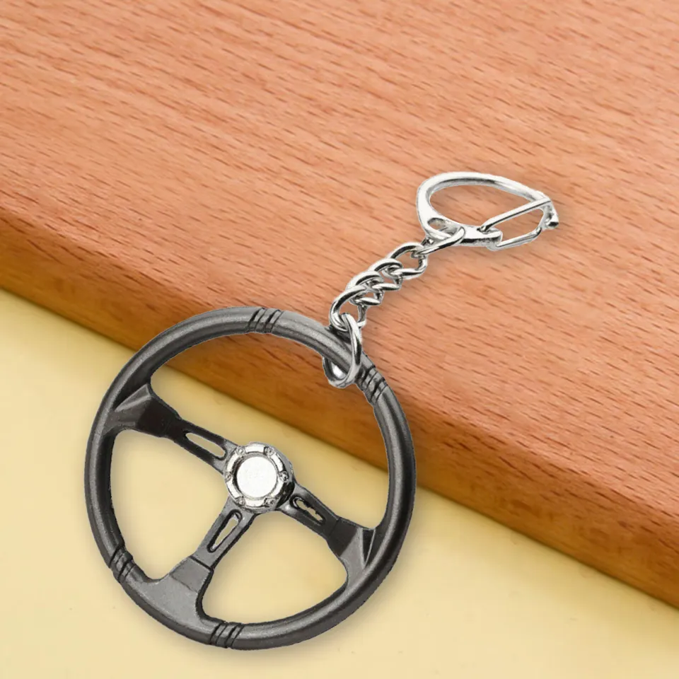 Keychain Charm Smooth Surface Steering Wheel Shape Car Key Ring