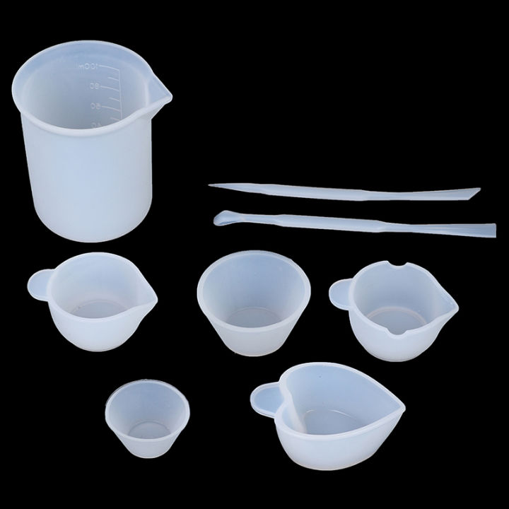 Silicone Resin Measuring Mixing Cup Stirrers DIY Jewelry Resin Glue Tool Muqin