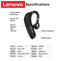 Lenovo HX106 Bluetooth Earphone Pro Ear Hook Wireless Bluetooth 5.0 Earbud With Microphone For Business Affairs Driving Meeting. 