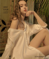 Women Shirt Dress Sexy Pajama Girl's Shirt Satin Women Tops Casual Blouse 2023 Spring Autumn Loose Mid-length White Shirt Women. 