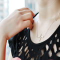 Gold Plated Heartbeat Stainless Steel Woman Necklace Jewelry. 