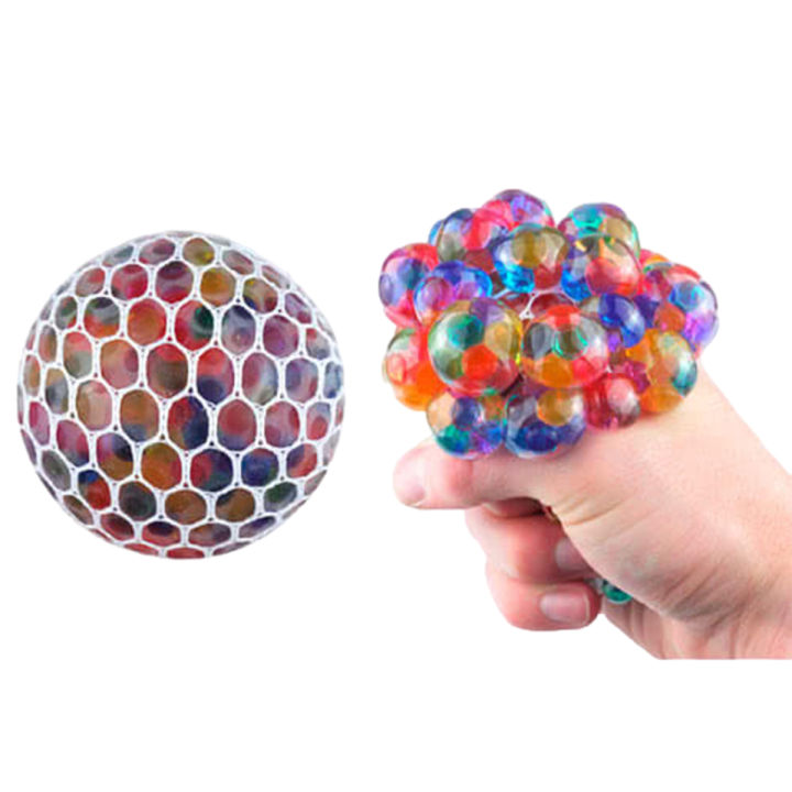 Magic Colour Changeable Grape Mesh Squish Ball Stress Release Toy Squeezing Rubber Vent Grape Ball, Hand Wrist Toy