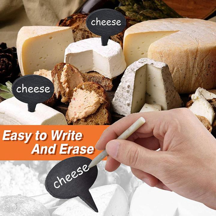 Cheese Markers for Charcuterie Board, Set Of 18 PCS Slate Cheese Sign