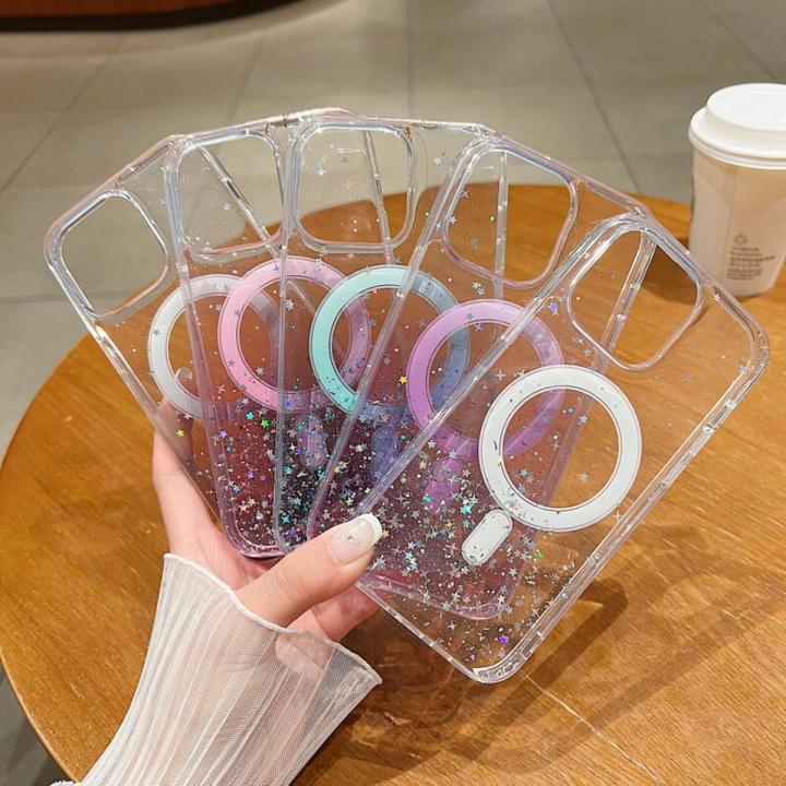 For Apple iPhone 11 Glitter Magnet Clear Case Cover