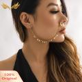 Nose Chain Jewelry Boho Ethnic Style Nose Chain with Faux Pearl Tassel Trendy Southeast Asian Nose Jewelry Stud Earring Nose Ring. 
