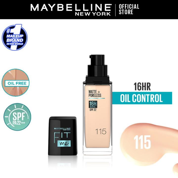 Maybelline New York - NY Fit Me Matte + Poreless Liquid Foundation SPF 22 115 Ivory 30ml For Normal to Oily Skin