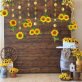 2X Sunflower Garlands for Kids Birthday Party Decorations Sun Flower Circle Dot Streamer Backdrop Banner Decor. 