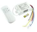 Wireless remote control switch for lights and fan, 3-way channel 220V on/off lamp transmitter. Includes remote control light and fan kit, room light remote control kit, and fan switch kit. Comes with 23A 12V battery. 
