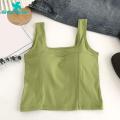 Women Vest Women Vest Tank Top Sleeveless Backless U Neck Padded Slim Fit Elastic Solid Color Soft Cropped Top Camisole Sleeveless Vest. 